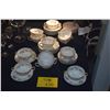 Image 1 : HAVILAND LIMOGES VINTAGE DOUBLE HANDLED BOULLION TEA CUPS & SAUCERS (30 PCS)