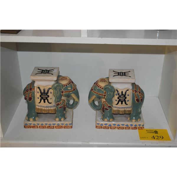 CERAMIC ELEPHANT PLANT STANDS (2 PCS)
