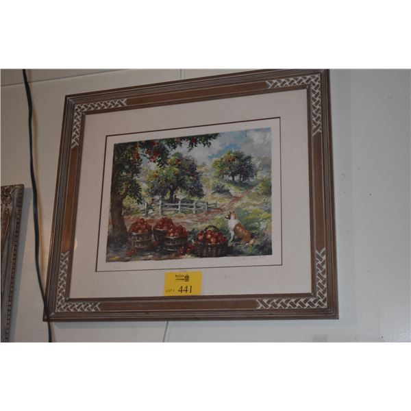 FRAMED LITHOGRAPH, COUNTRY HARVEST BY EVA MAKK 265/275