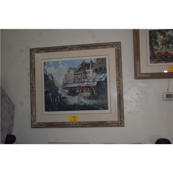 FRAMED LITHOGRAPH, PARIS STREET SCENE BY AMERICO MAKK 252/350