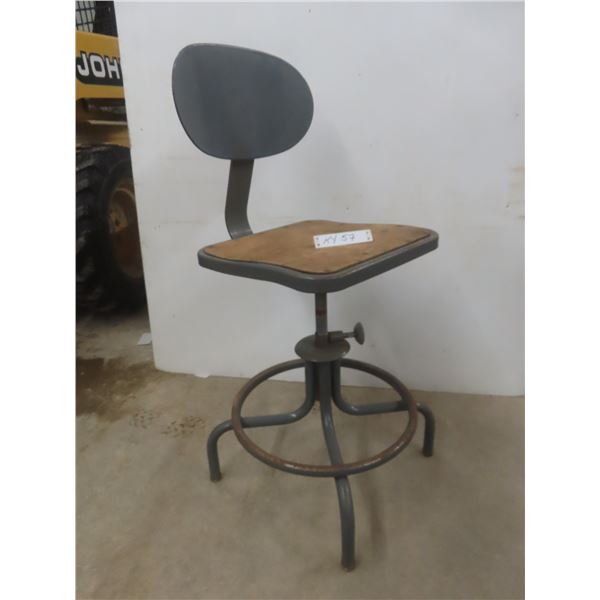 Antique Drafting Swivel Stool, Made in Canada