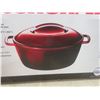 Image 5 : New KitchenAid Red 5.5 Quart Oval Cast Iron Dutch Oven w/ Silicone Inserts, Porcelain Enamel Finish