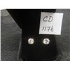 Image 1 : Pair of New Platinum Plated 1.0 Ct Each Simulated Diamond Stud Earrings