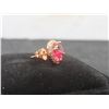 Image 4 : Pair of New 18K Gold Plated 2.0 Ct Each Lab-Created Ruby Halo Stud Earrings
