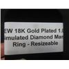 Image 10 : New 18K Gold Plated 1.0 Ct Simulated Diamond Men’s Ring, Resizable