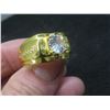 Image 9 : New 18K Gold Plated 1.0 Ct Simulated Diamond Men’s Ring, Resizable