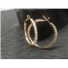Image 3 : New 18K Gold Plated 33.0 mm Princess Cut Simulated Diamond Hoop Earrings