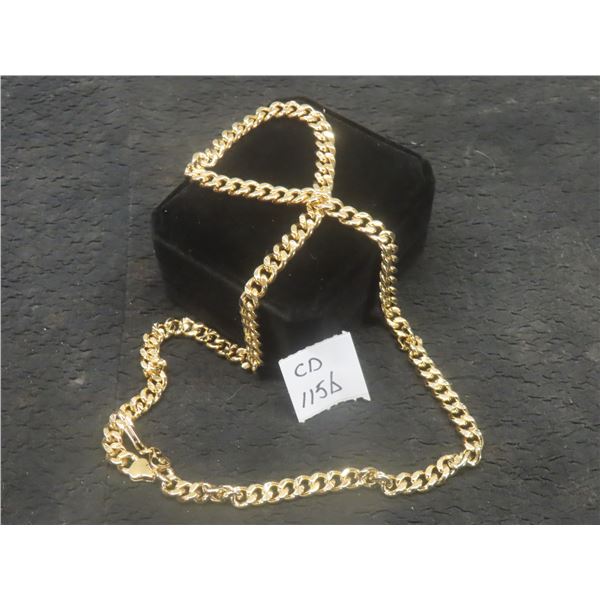 New 14K Gold Plated 8.0 mm Cuban Link Necklace With 24 in Chain