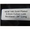 Image 6 : New 14K Gold Plated 8.0 mm Cuban Link Necklace With 24 in Chain