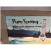 Image 8 : Vintage Pure Spring Illuminated Advertising Clock, Lights Up, Hour Hand Needs Tightening "