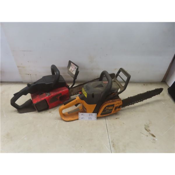 Poulan and Homelite Chain Saws, Both With Compression