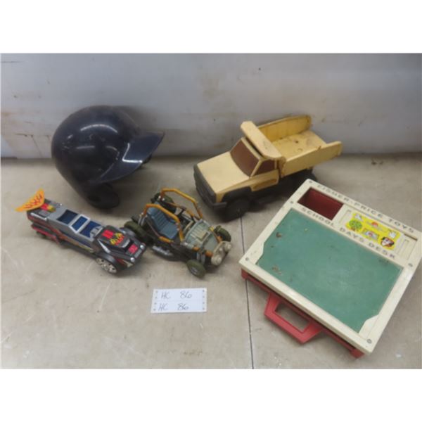 Baseball Helmet and Tonka Truck With Additional Toys