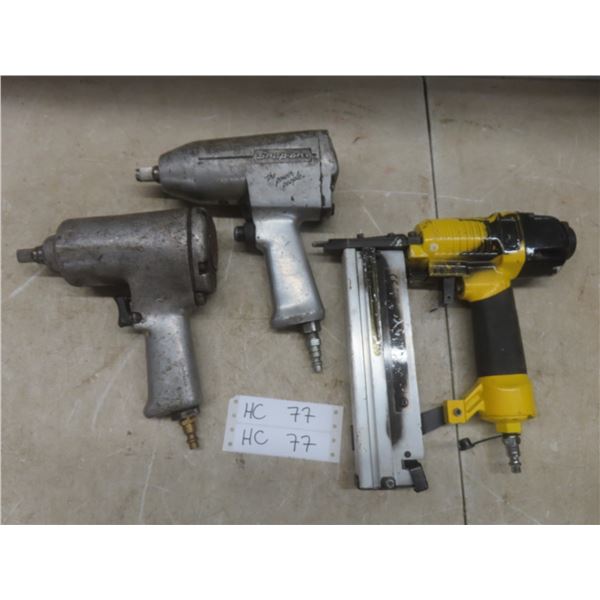 Two Air Impact Drivers (One is Snapon) and Air Nailer