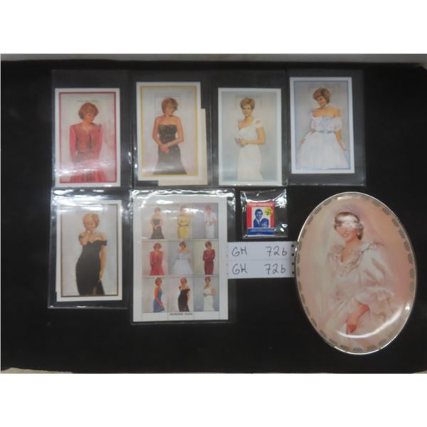 Princess Diana Stamps With Matches and Plate