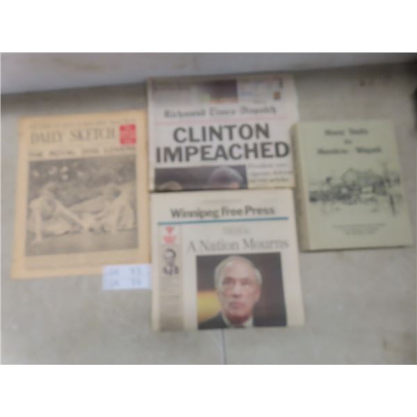 Many Trails to Manitou-Wapah Book With Vintage Newspapers