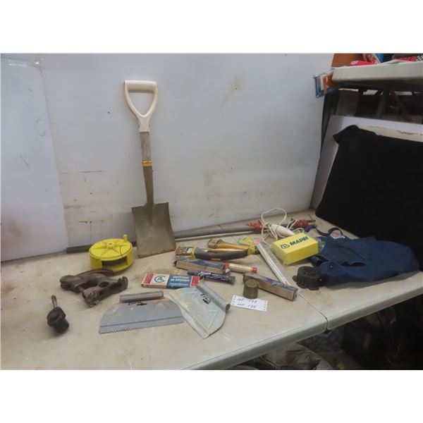 Wire Wheel, Paint Scrapers, Trowels, Reciprocating Saw Blade, 36" Clamp, Denim Apron, and More