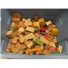 Image 2 : Bin of Handmade 1930s Children’s Wooden Building Blocks