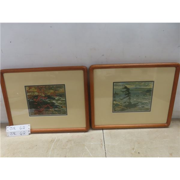 Pair of Double Matted A.Y. Jackson and Frederick Varley Prints 15" x 12"