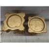Image 3 : Pair of Heavy Ornate Gold-Painted Candle Stands Plus 1920 Wooden Palace Lamp Handmade in Winnipeg