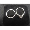 Image 2 : Sterling Silver and Cubic Zirconia Ring Set, Size 6, Total Weight 2.4 Grams