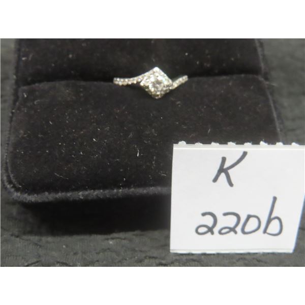 14K White Gold and Diamond Ring, Size 5, Total Weight 1.8 Grams