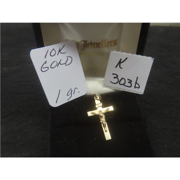 10K Gold Crucifix, Total Weight 1 Gram