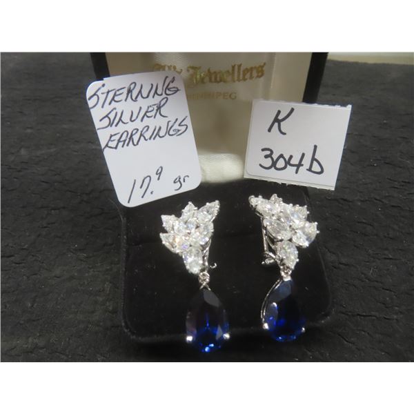 Sterling Silver Earrings, Total Weight 17.9 Grams