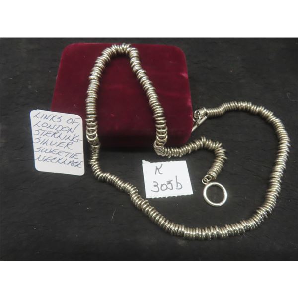 Links of London Sterling Silver Sweetie Necklace Measuring 24", Total Weight 125 Grams