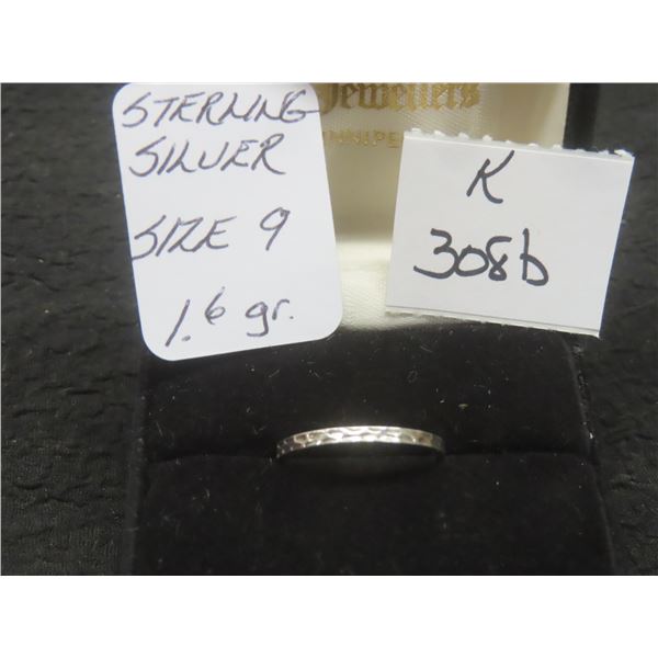Sterling Silver Ring, Size 9, Total Weight 1.6 Grams