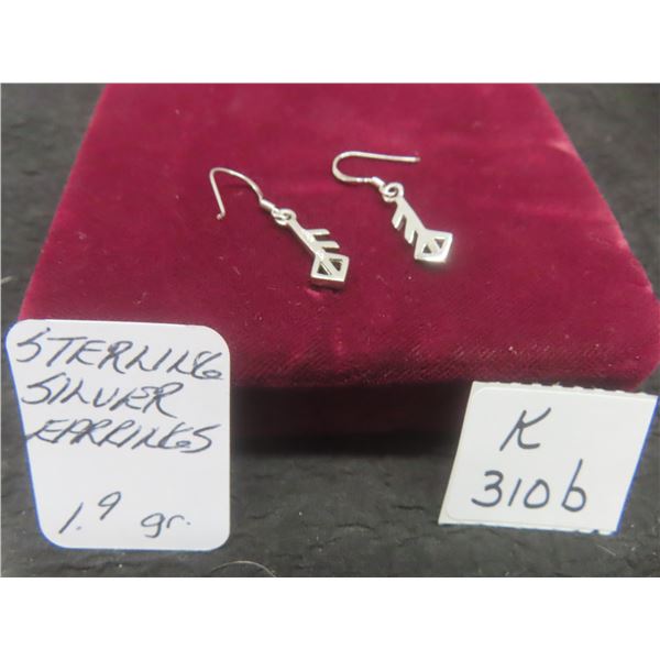 Sterling Silver Earrings, Total Weight 1.9 Grams
