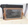 Image 2 : Glass and Wood Serving Tray and Vintage Poole Silver Plate Appetizer Tray With Frosted Design