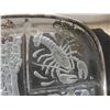 Image 6 : Glass and Wood Serving Tray and Vintage Poole Silver Plate Appetizer Tray With Frosted Design