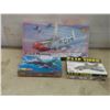 Image 1 : Three Aurora Model Aircraft Kits Including P-510 Mustang 1/24 Scale, F11F Tiger 1/48 Scale, and F-1