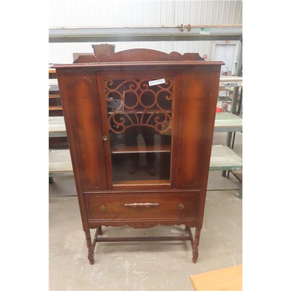 Walnut China Cabinet, 64 x 36 x 14 1/2