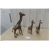 Image 1 : Three Wooden Girraffs, Largest 24 Inches Tall