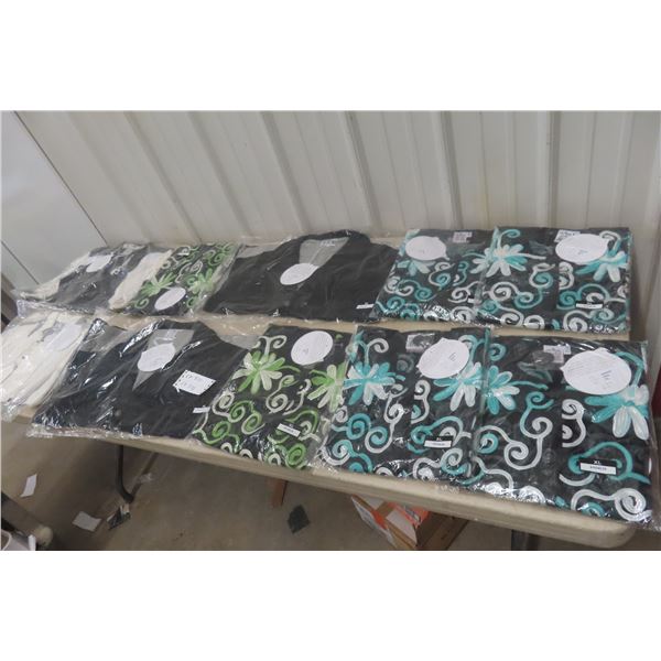 Ten New Blouses and Shirts, Paisley and Sage, All Size XL