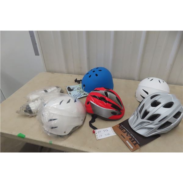 Five New Bicycle Helmets and Two New Water Bottles