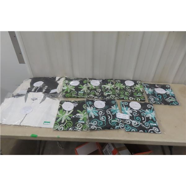 Nine New Blouses and Shirts, Paisley and Sage, All Size Large