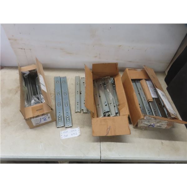 Twelve Sets of Drawer Slides in Various Sizes