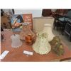 Image 1 : Eight Lamp Shades Including Fabric and Glass