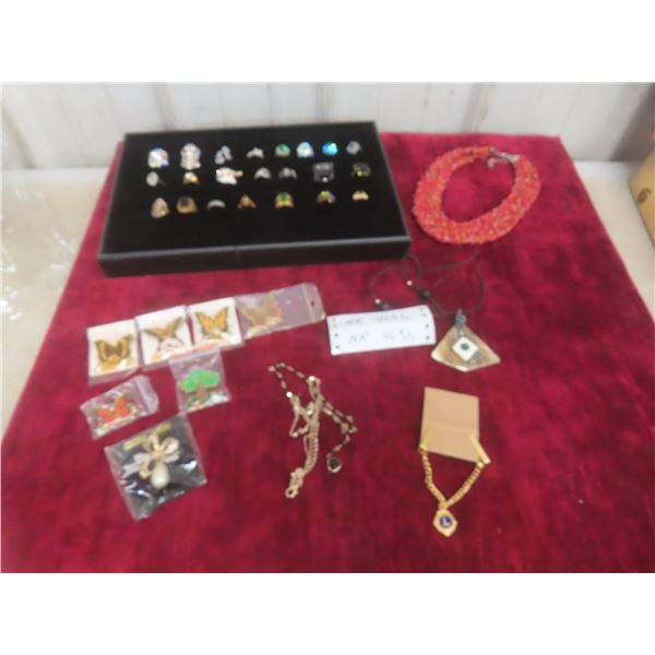 Fashion Jewelry Including Rings, Necklaces, Sweater Clips, and More