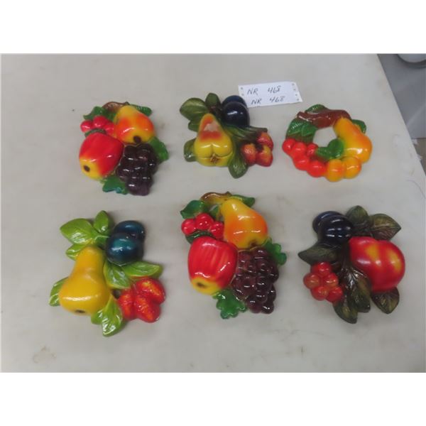 Six Pieces of Vintage Fruit Chalkware