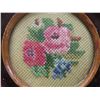 Image 13 : Four Framed Petit Point Pieces, Largest Approximately Diameter, and Two Vintage Art Deco Ceramic Ki