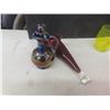 Image 12 : Art Deco Glass Lot Including Vases, Decanter With Four Matching Glasses, and Pedestal Fruit Bowl