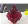 Image 15 : Art Deco Glass Lot Including Vases, Decanter With Four Matching Glasses, and Pedestal Fruit Bowl