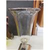Image 4 : Art Deco Glass Lot Including Vases, Decanter With Four Matching Glasses, and Pedestal Fruit Bowl