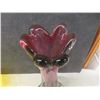 Image 6 : Art Deco Glass Lot Including Vases, Decanter With Four Matching Glasses, and Pedestal Fruit Bowl