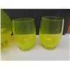 Image 8 : Art Deco Glass Lot Including Vases, Decanter With Four Matching Glasses, and Pedestal Fruit Bowl