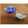 Image 13 : Depression Glass Rubbed Bowl With Ornate Silver Overlay, Tophat Toothpick Holders, Candle Stick Hol