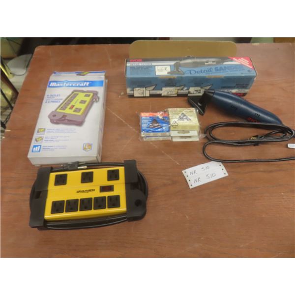 New Mastercraft Eight-Outlet Power Bar and Ryobi Power Detail Sander With Sanding Sheets